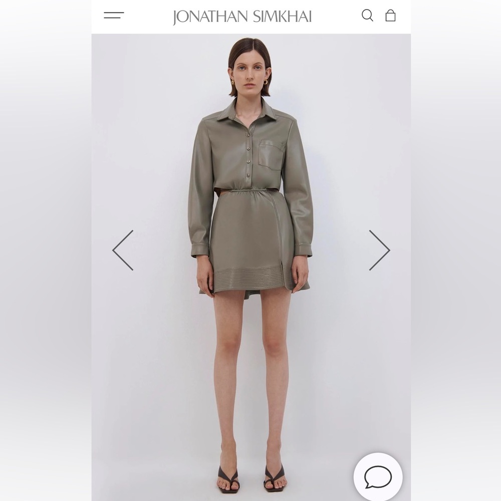 JONATHAN SIMKHAI Shaelyn Vegan Leather mini dress Size 4 NWOT